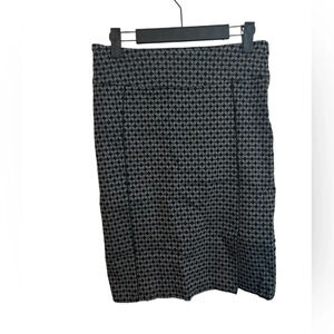 Margaret M Black & Gray Jacquard Stretch Pencil Skirt